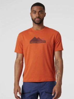 Helly-Hansen Men's HH Tech Graphic T-Shirt, Orange, Large